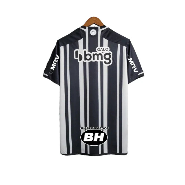 Camisa Atlético Mineiro I 23/24 Torcedor Masculina - Preta com listras brancas