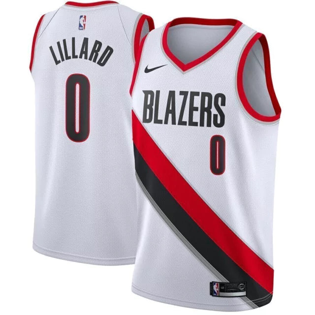 Regata NBA Portland Trail Blazers Nike Authentic Swingman Lillard 0 - Branca