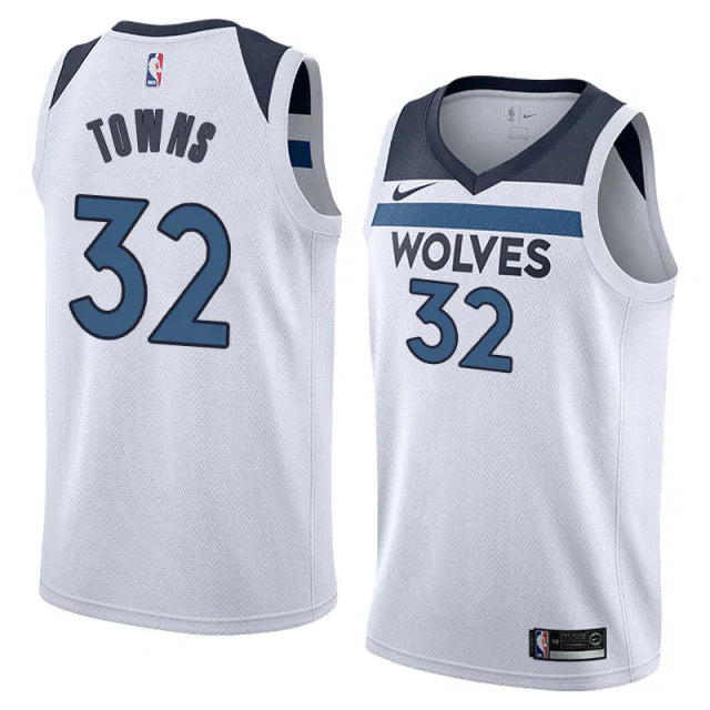 Regata NBA Minnesota Timberwolves Nike Authentic Swingman Towns 32 - Branca