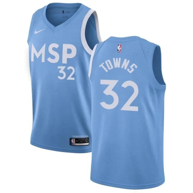 Regata NBA Minnesota Timberwolves City Edition Nike Authentic Swingman Towns 32 - Azul