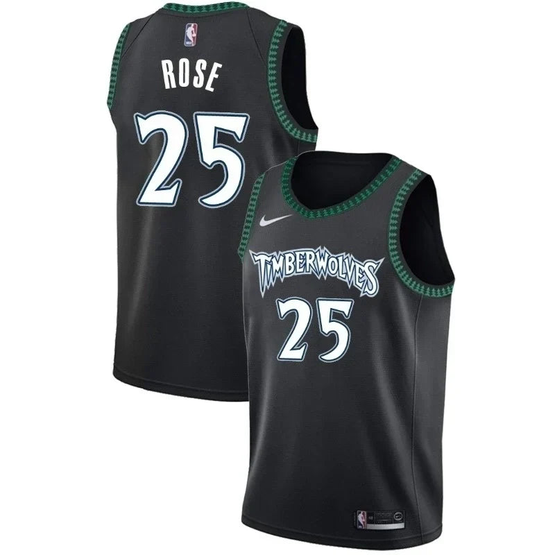 Regata NBA Minnesota Timberwolves Nike Authentic Swingman Rose 25 - Preta