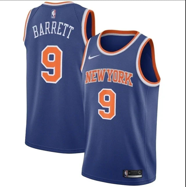 Regata NBA New York Knicks Nike Authentic Barrett 9 - Azul