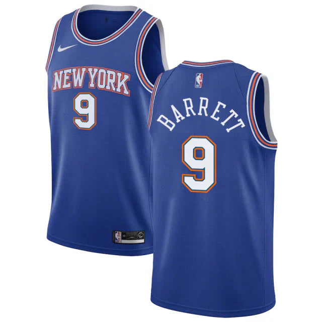 Regata NBA New York Knicks Nike Authentic Barrett 9 - Azul