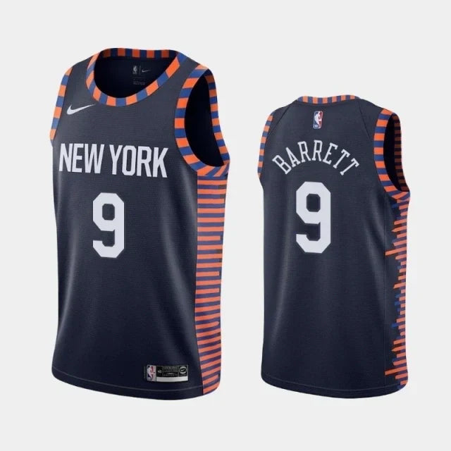 Regata NBA New York Knicks Nike Authentic Barrett 9 - Preta