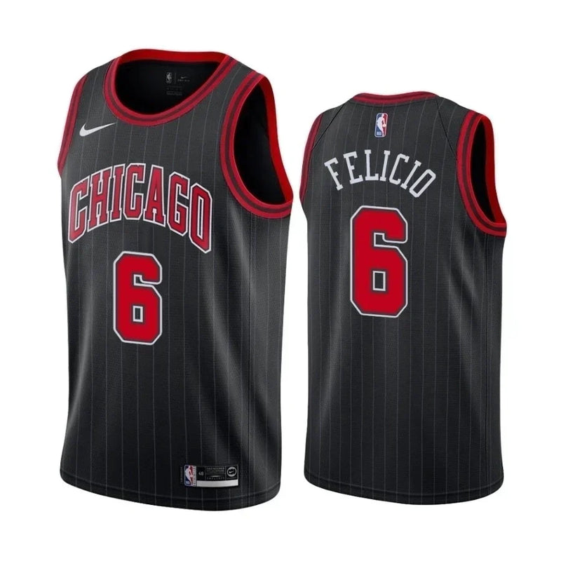 Regata NBA Chicago Bulls Nike Authentic Felicio 6 - Preta