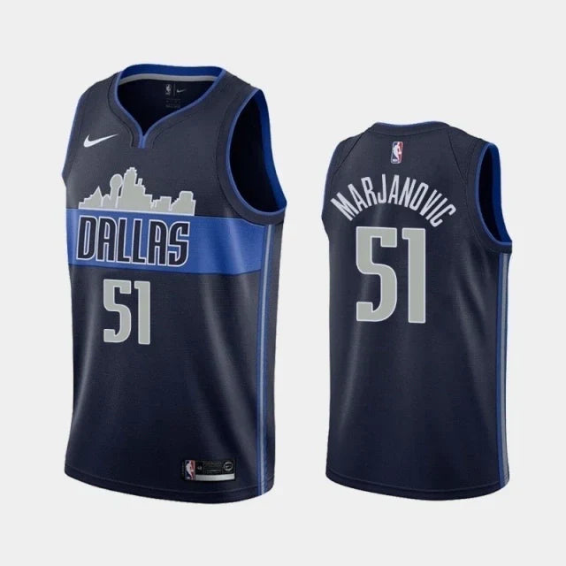 Regata NBA Dallas Mavericks Nike Authentic Swingman Porzingis Marjanovic 51 - Azul Marinho