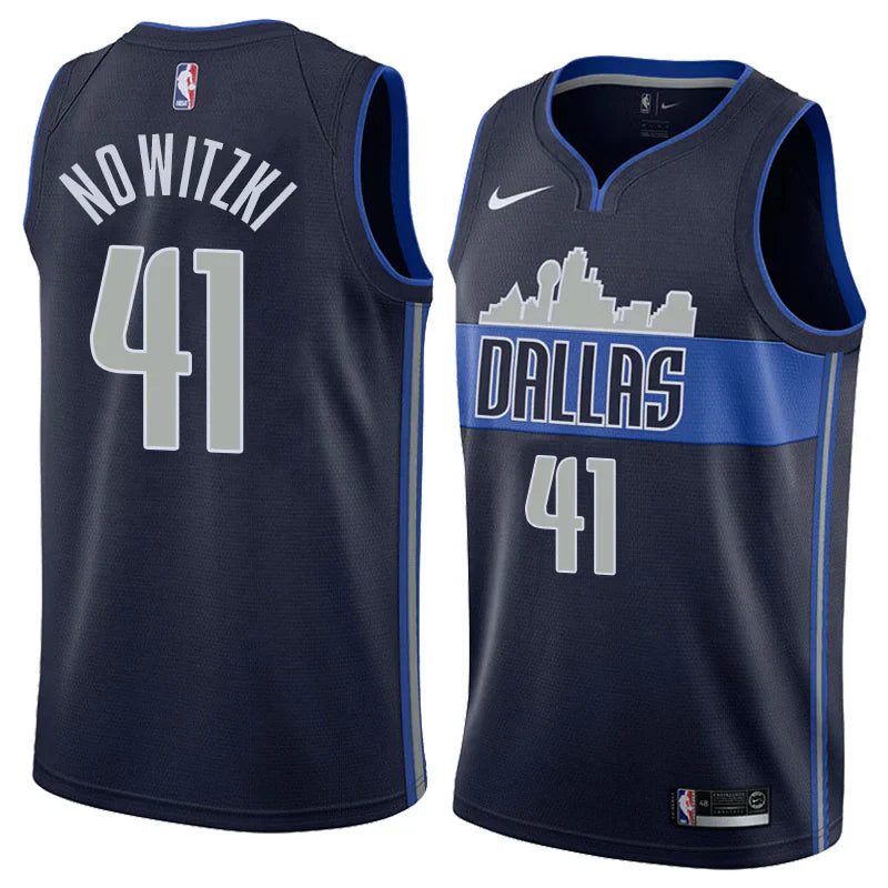 Regata NBA Dallas Mavericks Nike Authentic Swingman Nowitzki 41 - Azul Marinho