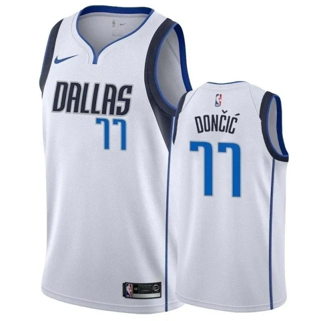 Regata NBA Dallas Mavericks Nike Authentic Swingman Doncic 77 - Branca