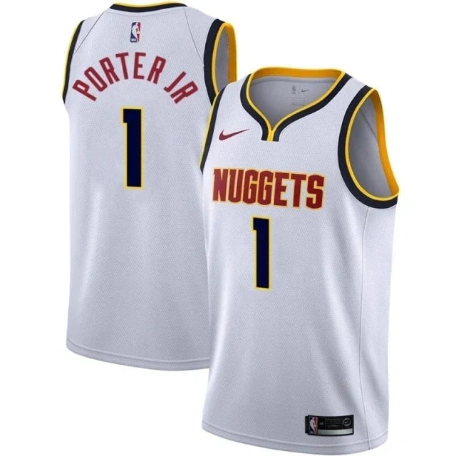 Regata NBA Denver Nuggets Nike Authentic Swingman Porter Jr 1 - Branca