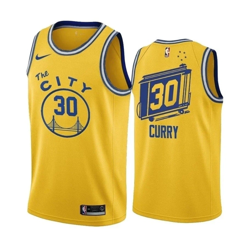 Regata NBA Golden State Warriors The City Nike Authentic Curry 30 - Amarela