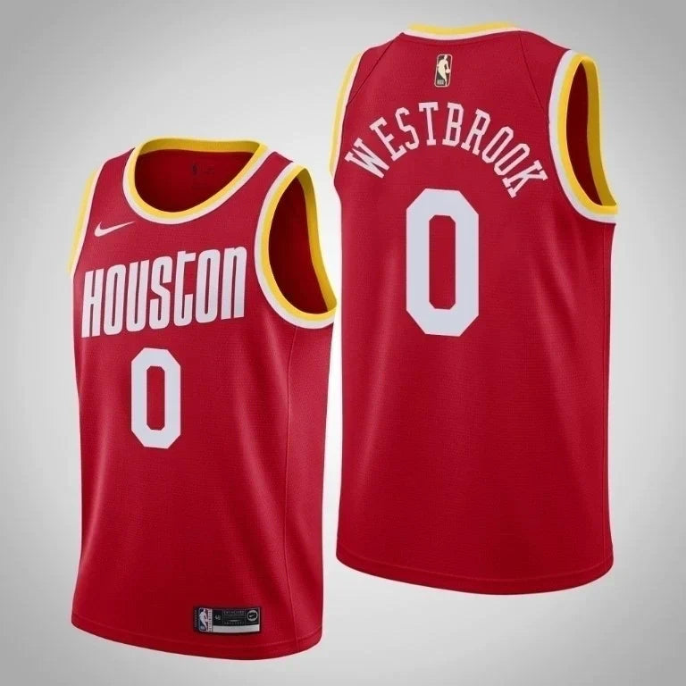 Regata NBA Houston Rockets City Edition Nike Authentic Swingman Westbrook 0 - Vermelha