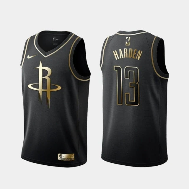 Regata NBA Houston Rockets Golden Edition Nike Authentic Swingman Harden 13 - Preta