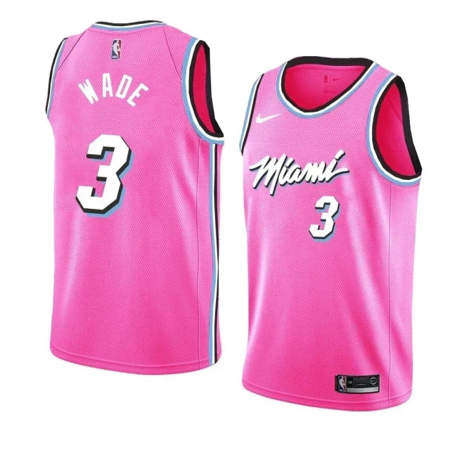 Regata NBA Miami Heat Nike Authentic Wade 3 - Rosa