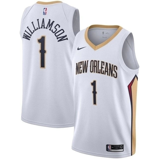 Regata NBA New Orleans Pelicans Nike Authentic Swingman Williamson 1 - Branca