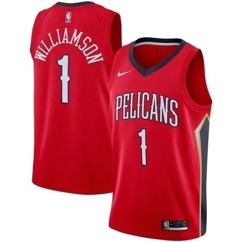 Regata NBA New Orleans Pelicans Nike Authentic Swingman Williamson 1 - Vermelha