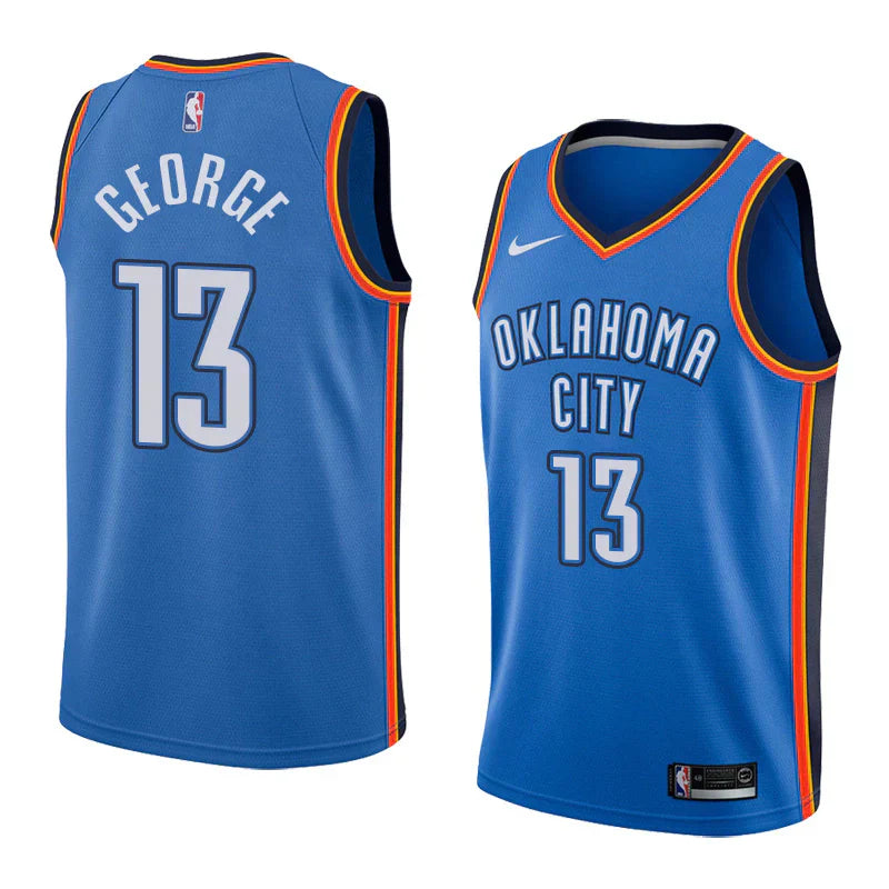 Regata NBA Oklahoma City Thunder Nike Authentic Swingman George 13 - Azul