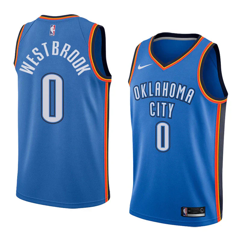 Regata NBA Oklahoma City Thunder Nike Authentic Swingman Westbrook 0 - Azul