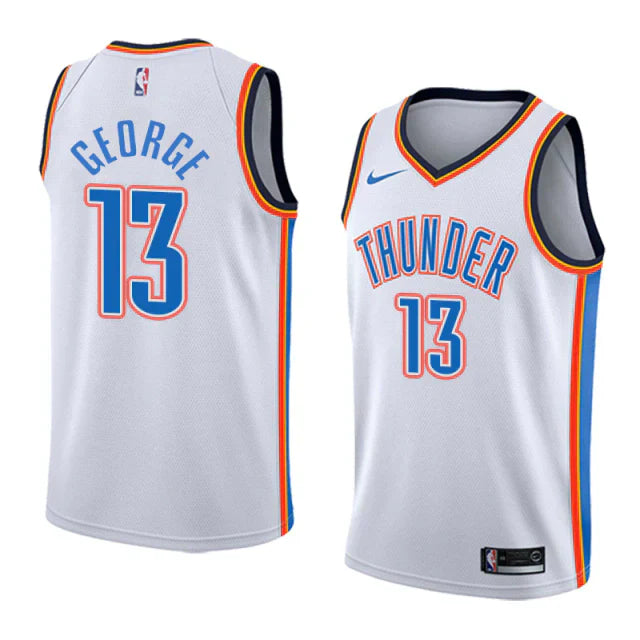 Regata NBA Oklahoma City Thunder Nike Authentic Swingman George 13 - Branca