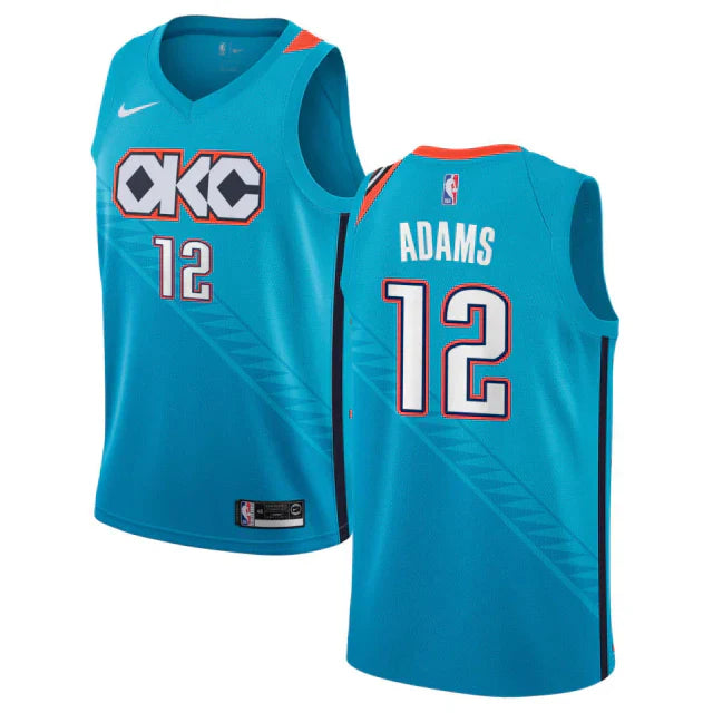 Regata NBA Oklahoma City Thunder City Edition 18/19 Nike Authentic Swingman Adams 12 - Azul