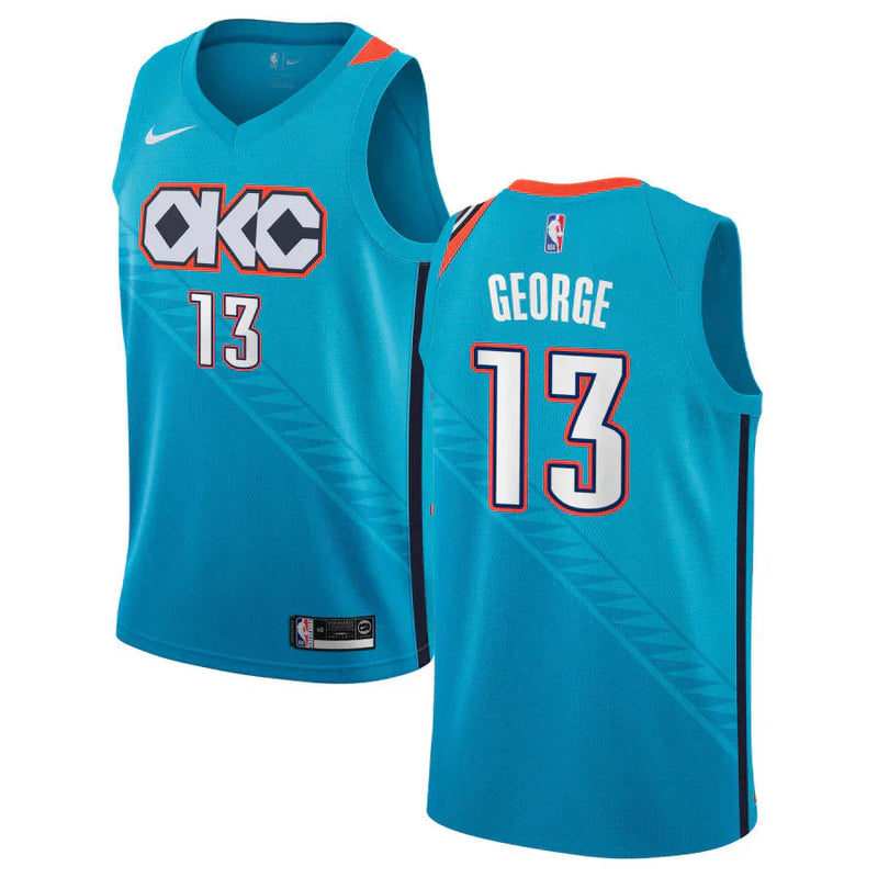 Regata NBA Oklahoma City Thunder City Edition 18/19 Nike Authentic Swingman George 13 - Azul