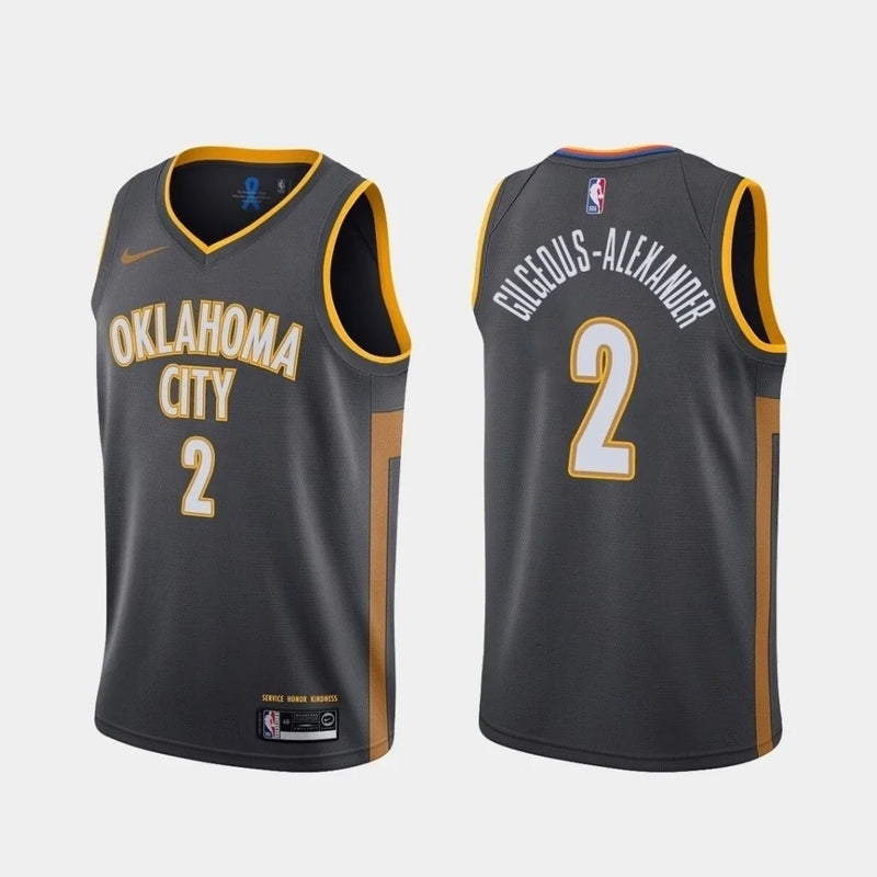 Regata NBA Oklahoma City Thunder City Edition 19/20 Nike Authentic Swingman Gilgeous Alexander 2 - Preta