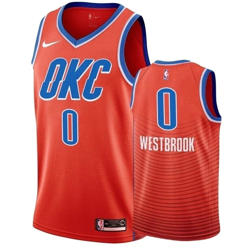 Regata NBA Oklahoma City Thunder Nike Authentic Swingman Westbrook 0 - Laranja