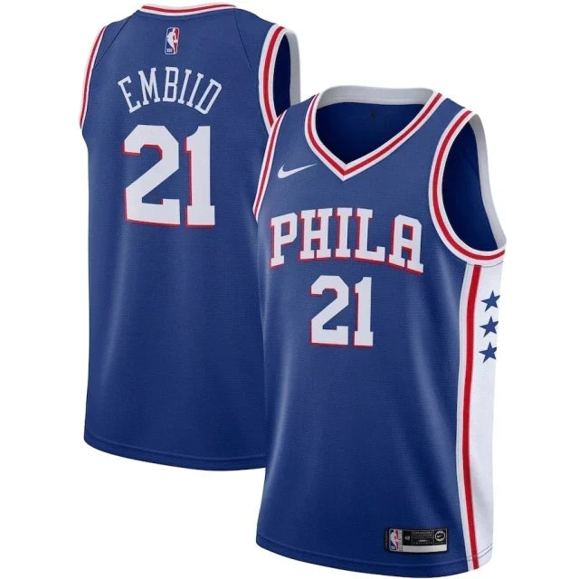 Regata NBA Philadelphia 76ers Nike Authentic Embiid 21 - Azul