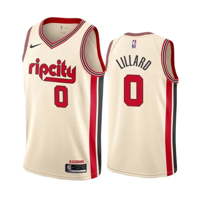 Regata NBA Portland Trail Blazers City Edition 19/20 Nike Authentic Swingman Lillard 0 - Bege