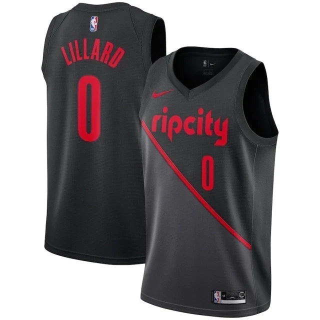 Regata NBA Portland Trail Blazers City Edition 19/20 Nike Authentic Swingman Lillard 0 - Preta