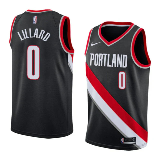 Regata NBA Portland Trail Blazers Nike Authentic Swingman Lillard 0 - Preta