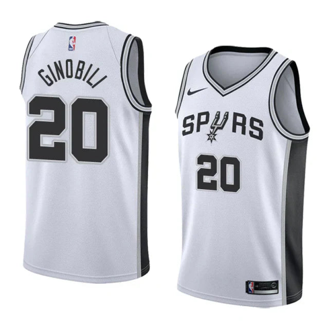 Regata NBA San Antonio Spurs Nike Authentic Swingman Ginobili 20 - Branca