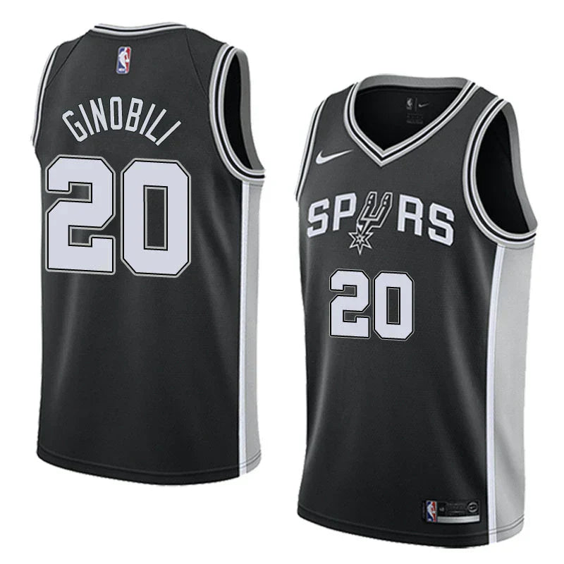 Regata NBA San Antonio Spurs Nike Authentic Ginobili 20 - Preta