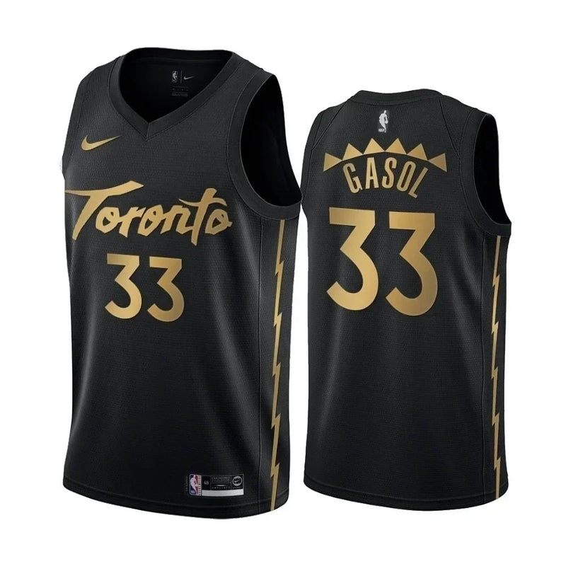 Regata NBA Toronto Raptors City Edition Nike Swingman Authentic Gasol 33 - Preta