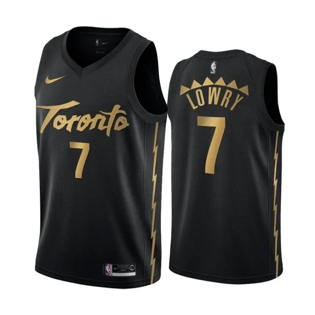 Regata NBA Toronto Raptors City Edition Nike Swingman Authentic Lowry 7 - Preta