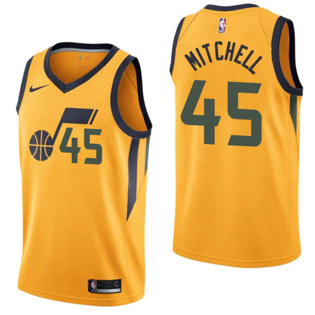 Regata NBA Utah Jazz Nike Authentic Swingman Mitchell 45 - Amarela