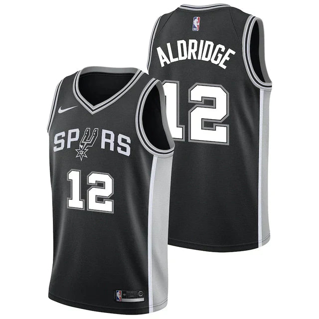 Regata NBA San Antonio Spurs Nike Authentic Aldridge 12 - Preta