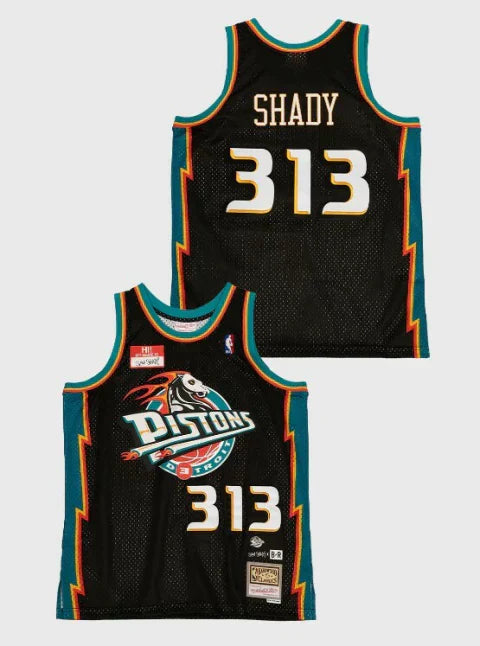 Regata NBA Detroit Pistons Mitchell & Ness Authentic Shady 313 - Preta