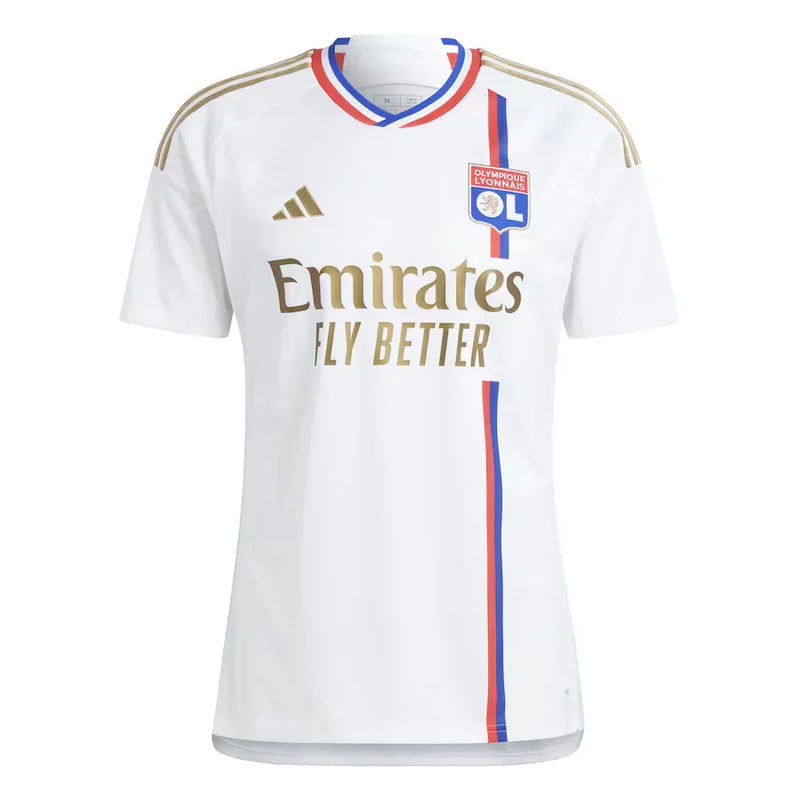 Camisa Olympique Lyon I 23/24 Adidas - Branco