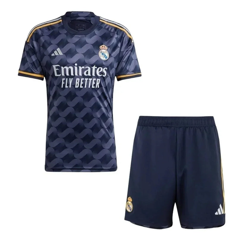 Conjunto Infantil Real Madrid Away 23/24 - Preto