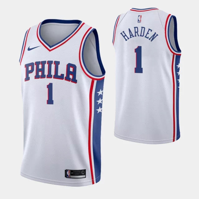 Regata NBA Philadelphia 76ers Nike Authentic Harden 1 - Branca